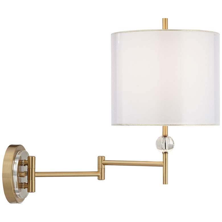 Image 7 Possini Euro Kohle Brass Plug-In Wall Lamps with Cord Covers Set of 2 more views