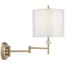 Possini Euro Kohle Brass Plug-In Wall Lamps with Cord Covers Set of 2