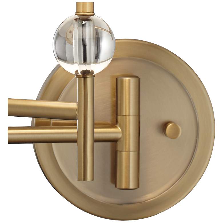 Image 5 Possini Euro Kohle Brass Swing Arm Plug-In Wall Lamp with Cord Cover more views
