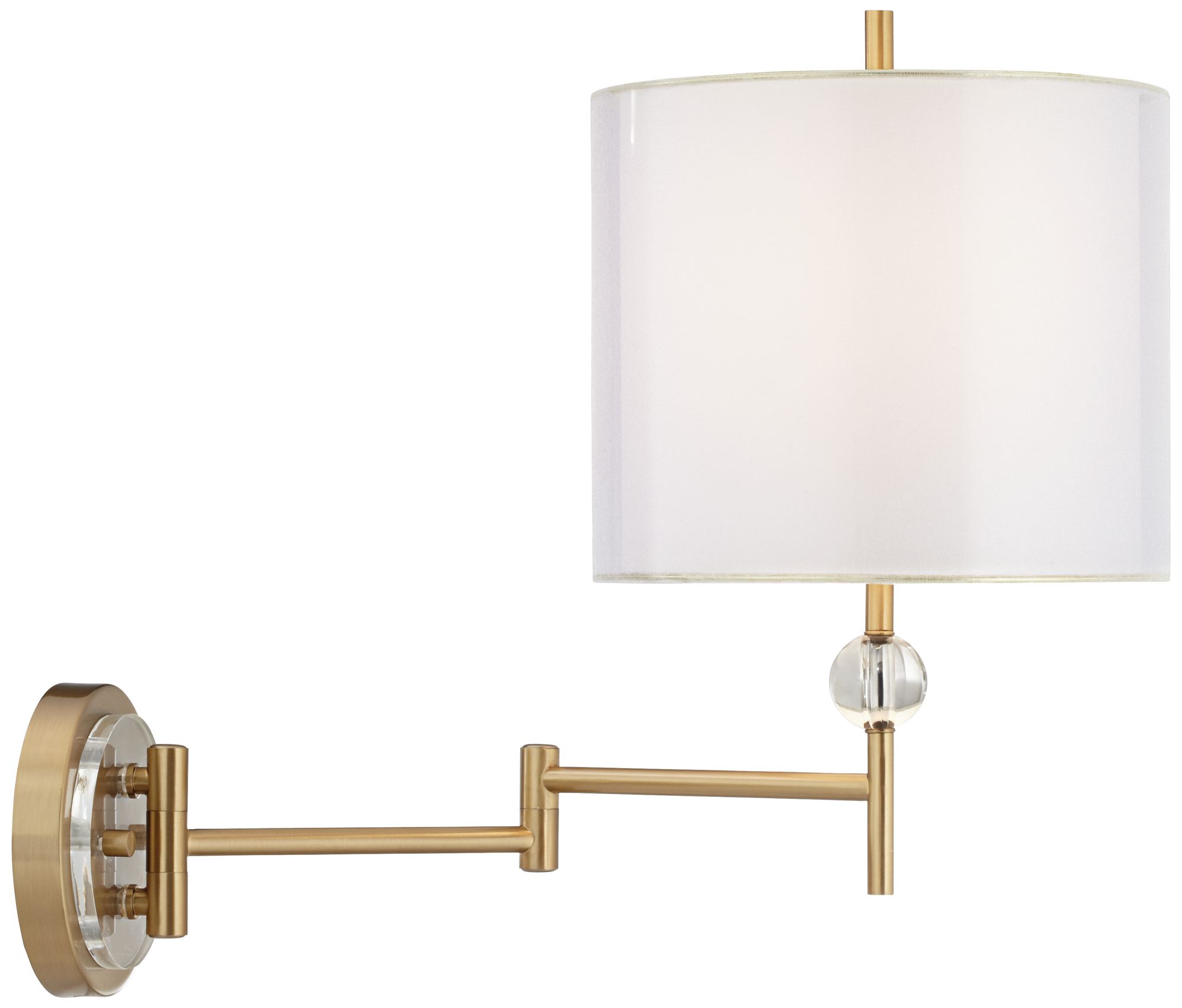 Possini Euro Kohle Brass Swing Arm Plug-In Wall Lamp with Cord Cover in scene