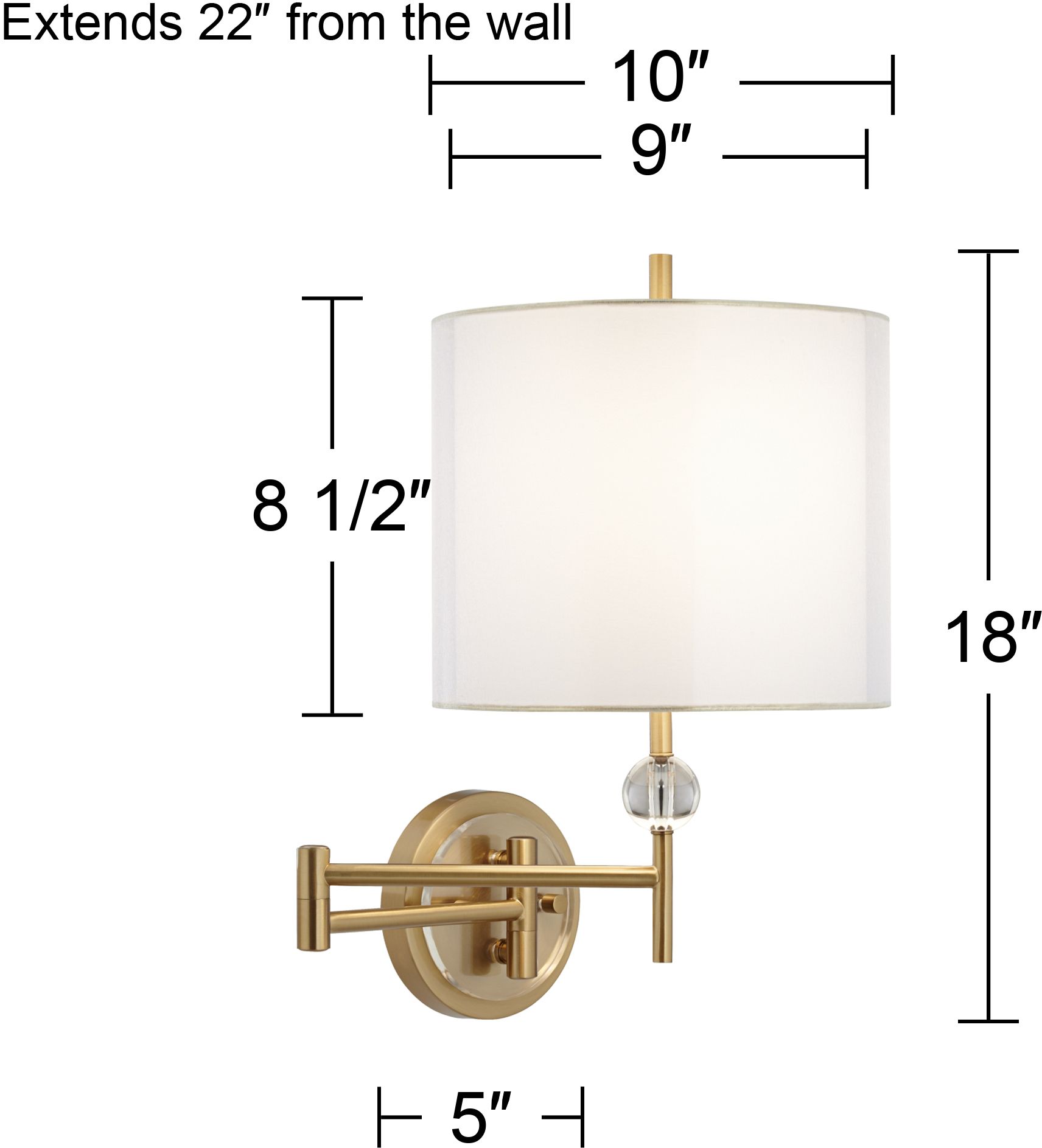 Possini Euro Kohle Brass Swing Arm Plug-In Wall Lamp with Cord Cover in scene
