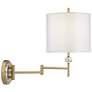 6_Possini Euro Kohle Brass Swing Arm Plug-In Wall Lamp with Cord Cover more views