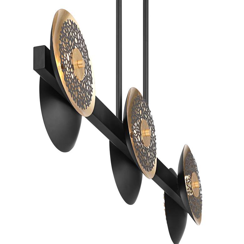 Image 5 Possini Euro Kora 48" Black and Gold 6-Light LED Linear Island Pendant more views