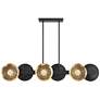 Watch A Video About the Kora Black and Gold 6 Light LED Linear Island Pendant