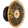 5_Possini Euro Kora 8 1/2" High Black and Gold Leaf LED Wall Sconce Set more views