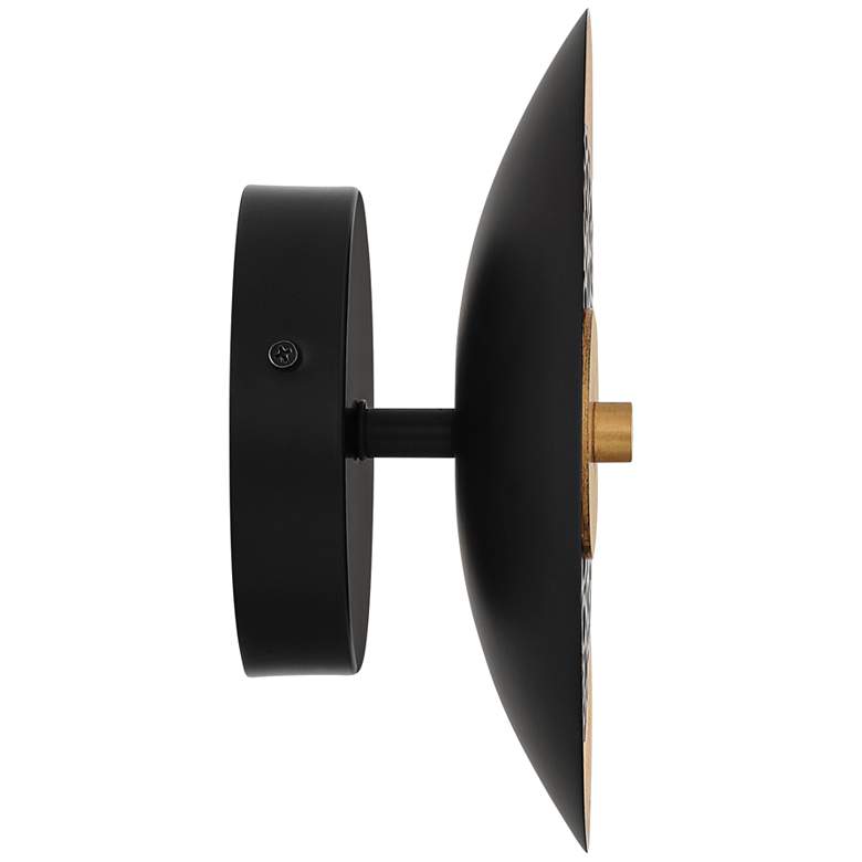 Image 7 Possini Euro Kora 8 1/2" High Black and Gold Leaf LED Wall Sconce Set more views