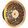 3_Possini Euro Kora 8 1/2" High Black and Gold Leaf LED Wall Sconce