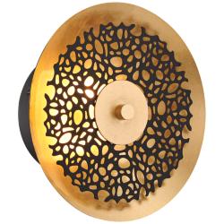 Possini Euro Kora 8 1/2" High Black and Gold Leaf LED Wall Sconce