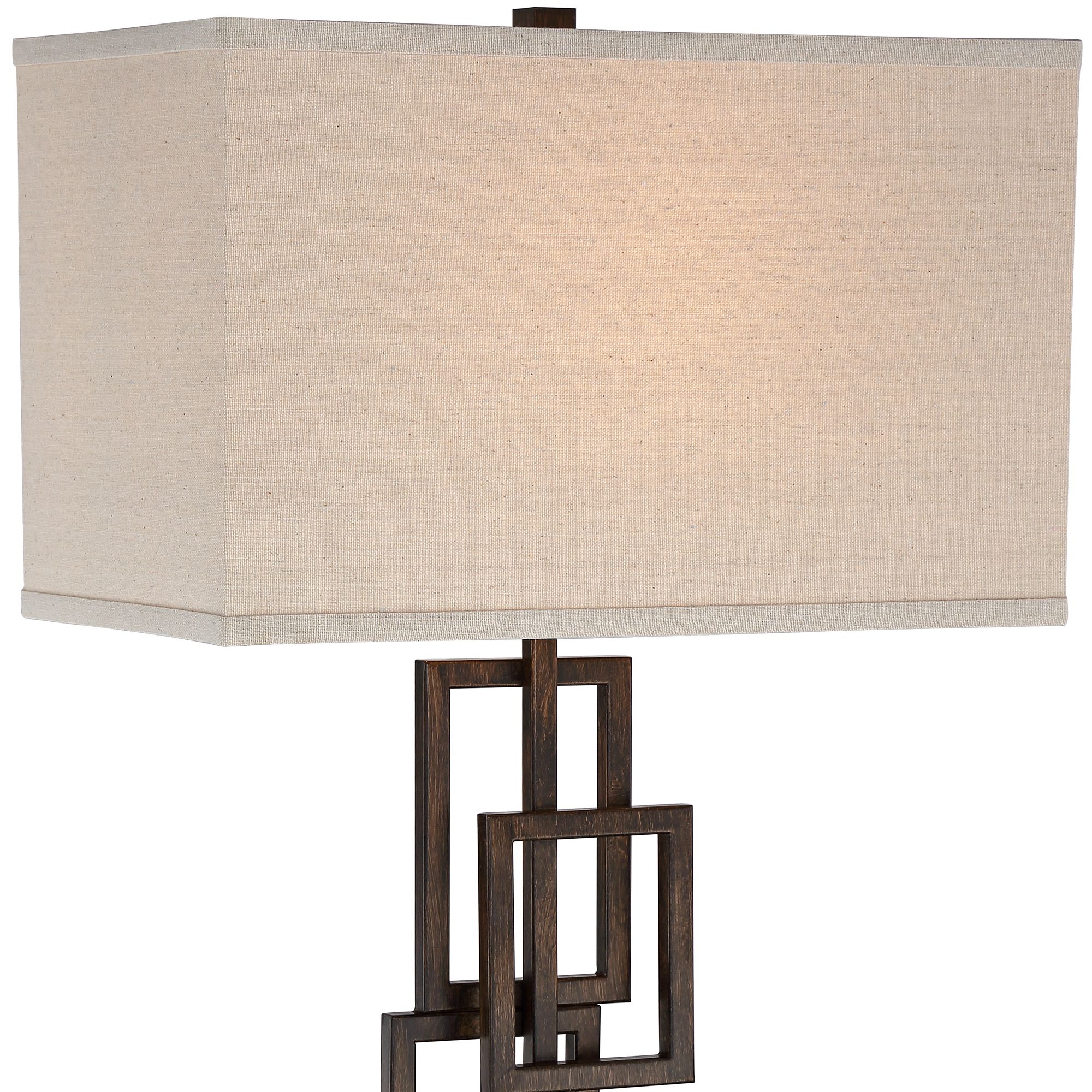 Image 4 Possini Euro Kory 26 1/2" Bronze Stacked Rectangles Lamps Set of 2 more views