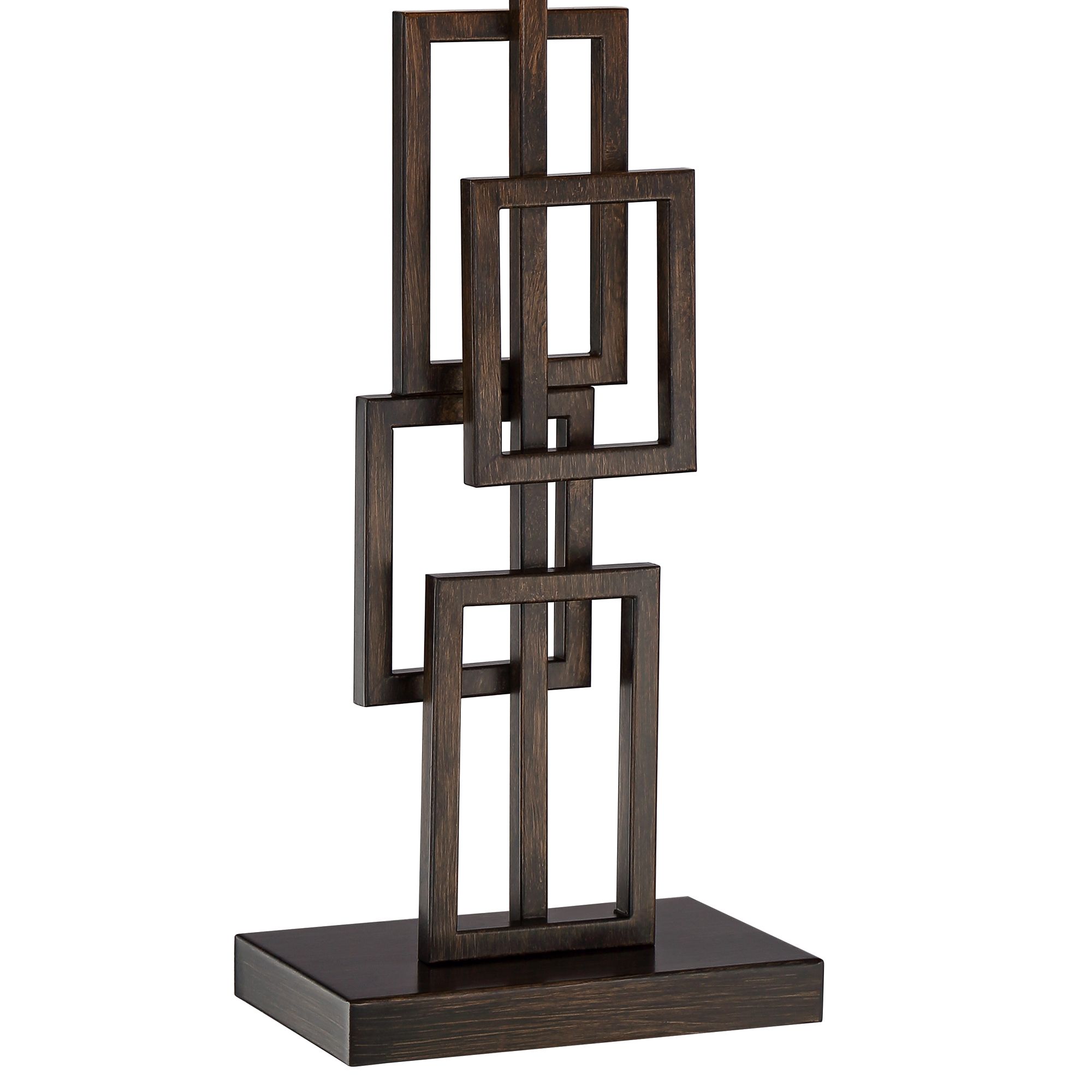 Image 5 Possini Euro Kory 26 1/2" Bronze Stacked Rectangles Lamps Set of 2 more views