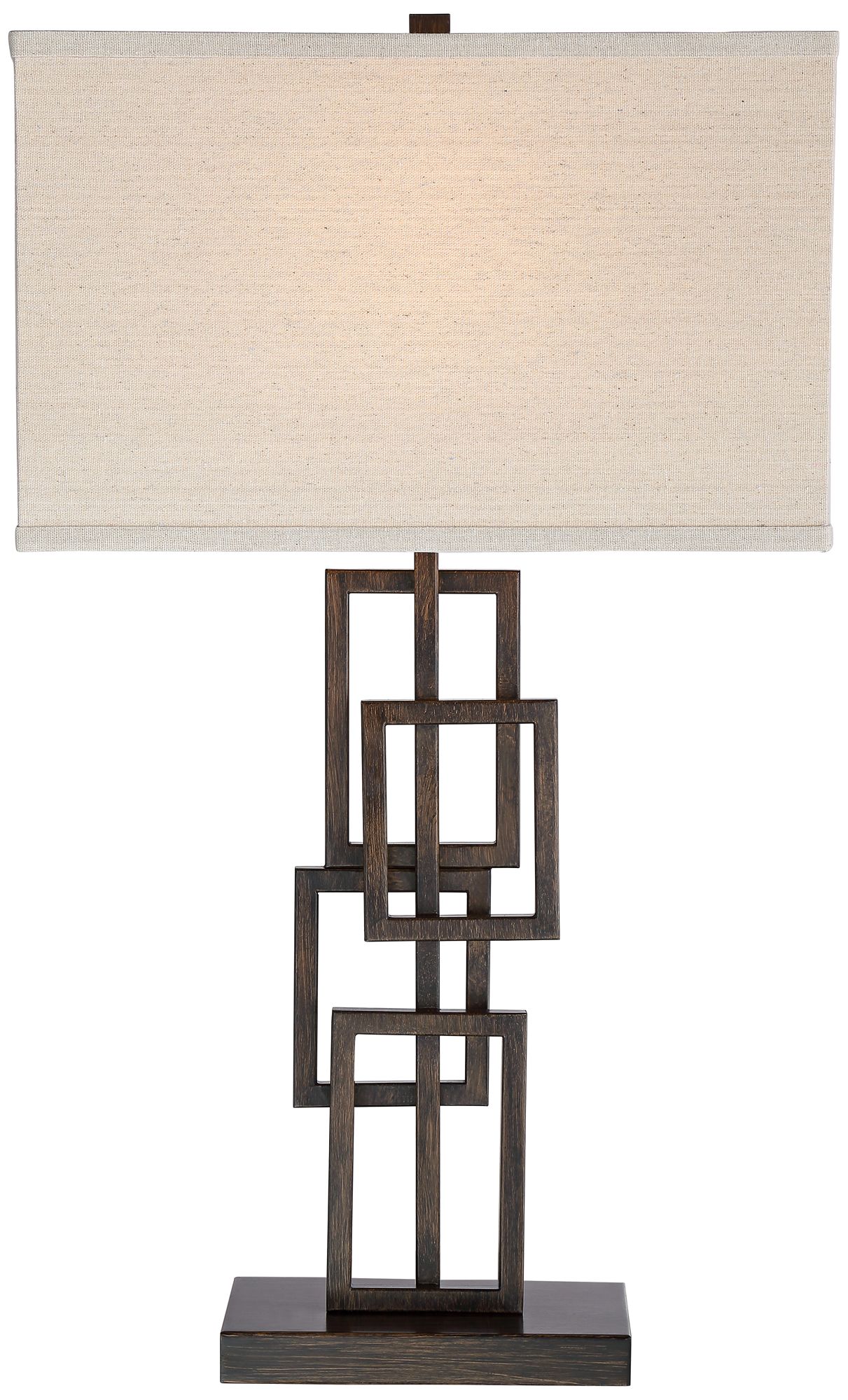 Image 7 Possini Euro Kory 26 1/2" Bronze Stacked Rectangles Lamps Set of 2 more views