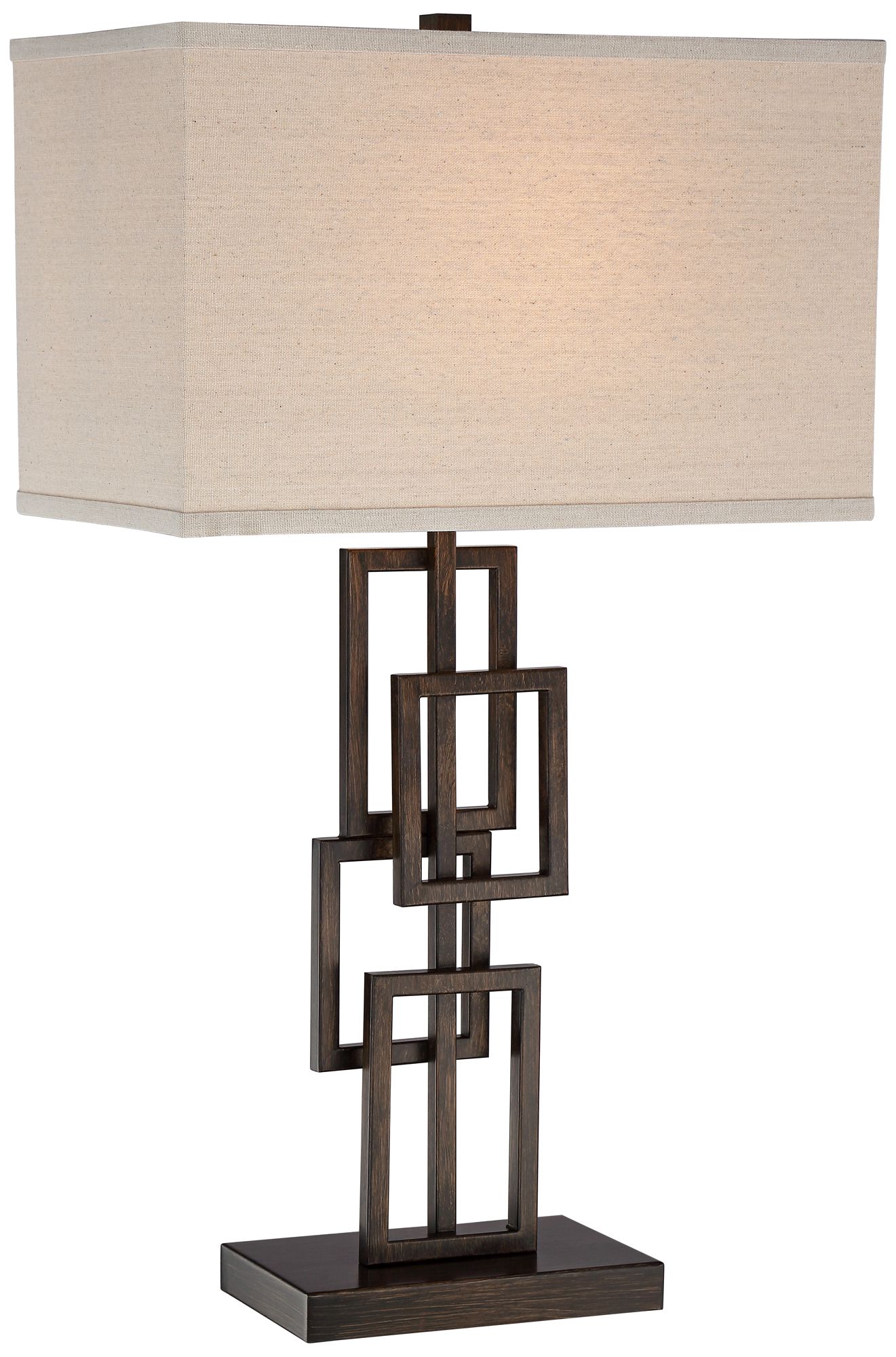 Image 2 Possini Euro Kory 26 1/2" Stacked Rectangles Lamp with USB Cord Dimmer