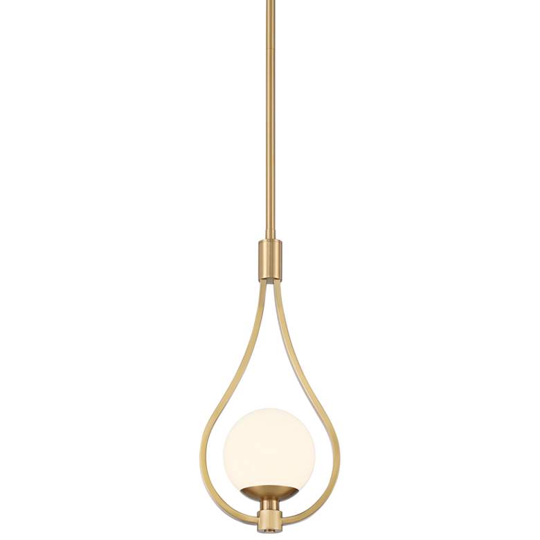 Image 2 Possini Euro Kosta 8" Wide Warm Gold Mini Pendant