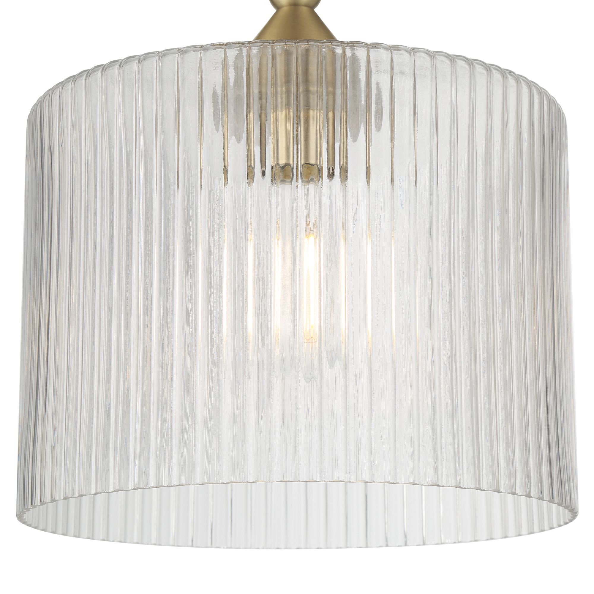 Image 3 Possini Euro Krakow 10" Wide Satin Brass Fluted Glass Ceiling Light more views