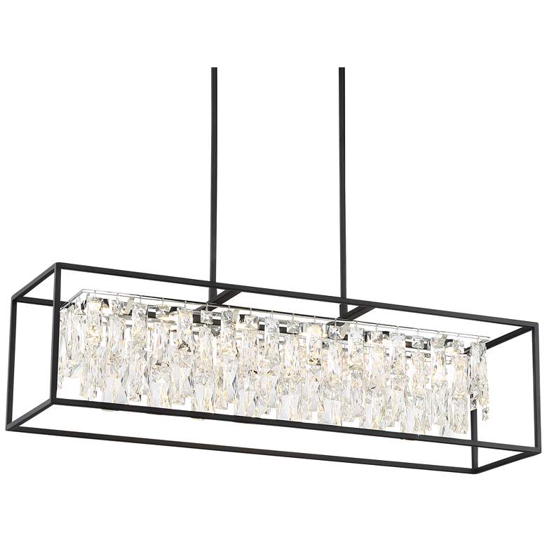 Image 3 Possini Euro Krisa 35 1/2 inch Crystal LED Kitchen Island Light Pendant