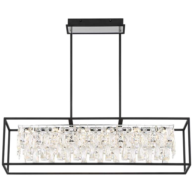 Image 6 Possini Euro Krisa 35 1/2 inch Crystal LED Kitchen Island Light Pendant more views