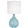 Possini Euro Kristoff Blue Frosted Glass Table Lamp