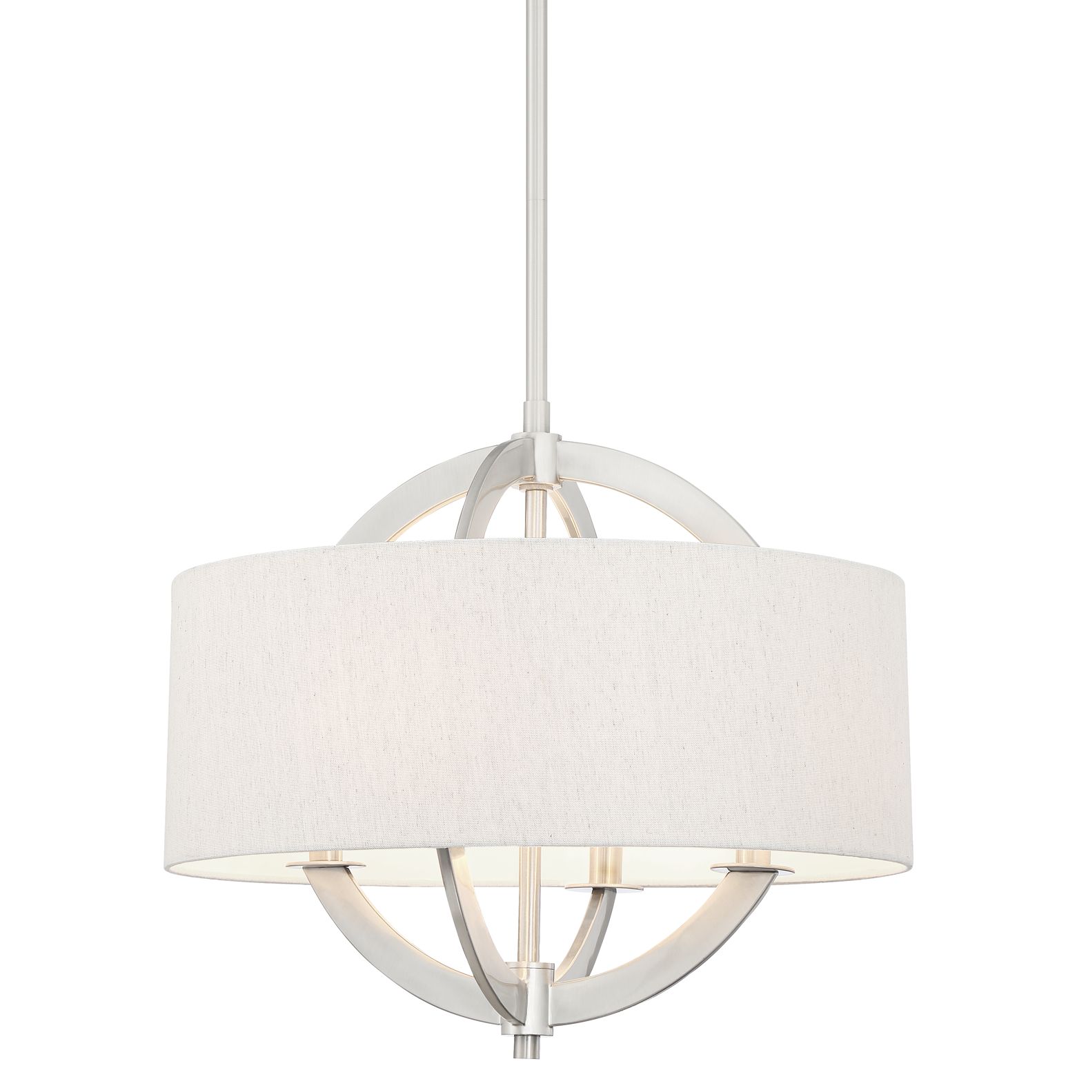 Image 3 Possini Euro Kronia 21" Nickel and Linen Shade Modern Drum Pendant