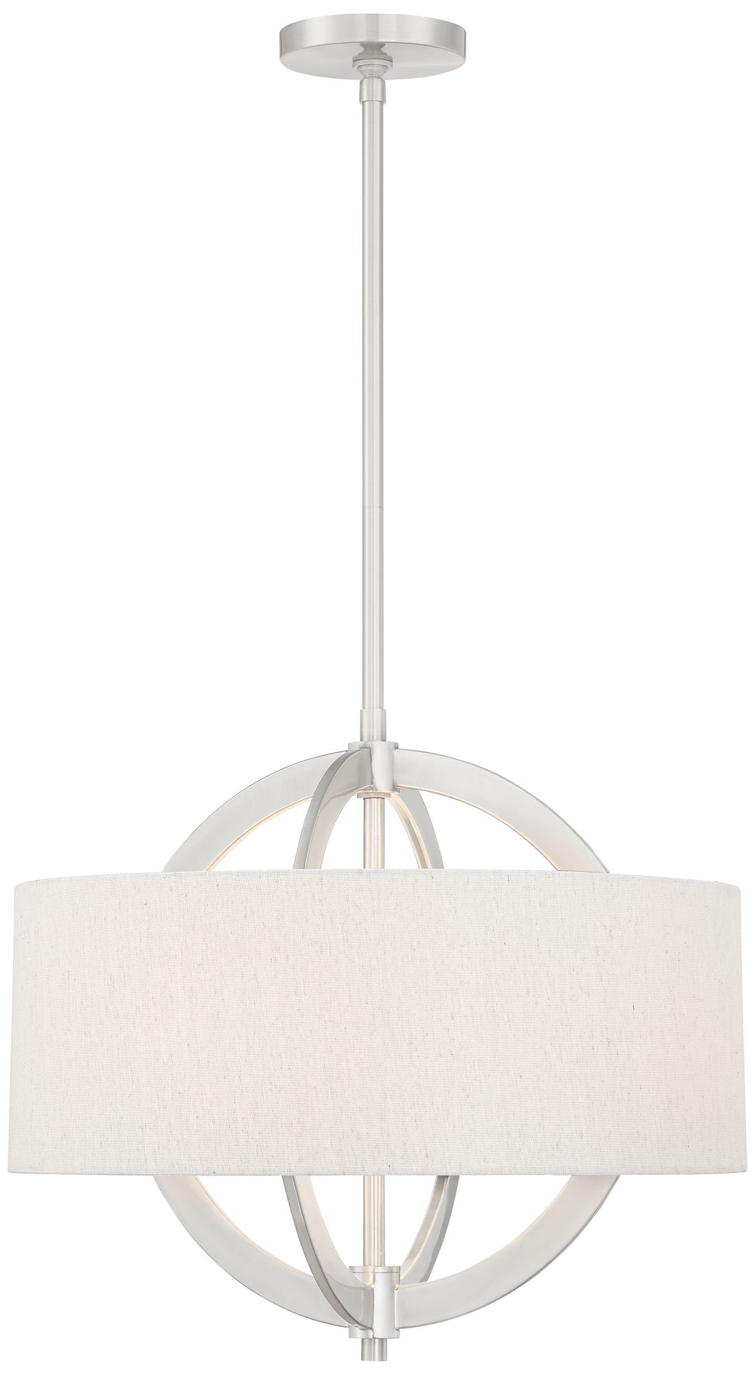 Image 7 Possini Euro Kronia 21" Nickel and Linen Shade Modern Drum Pendant more views