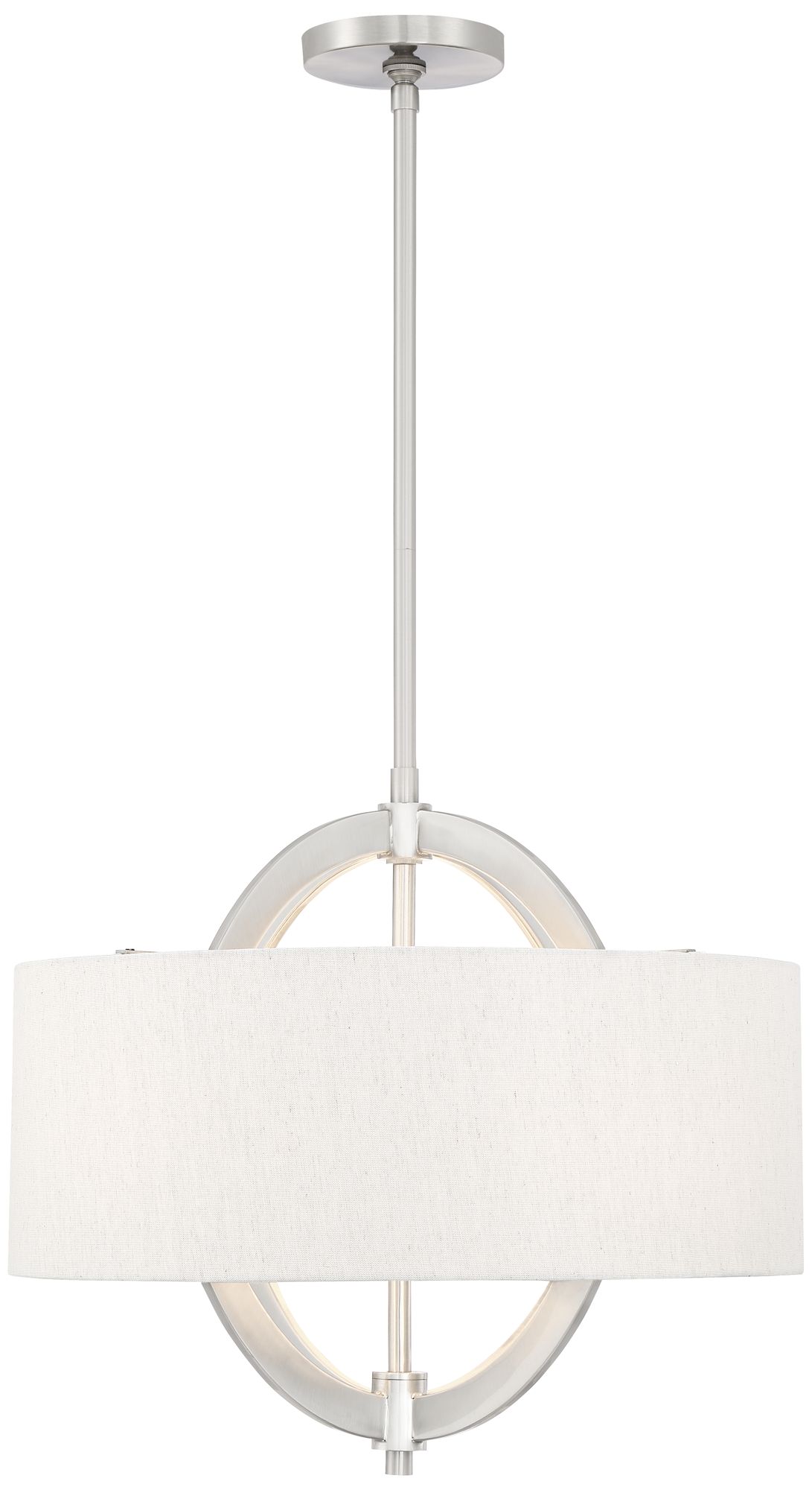 Possini Euro Kronia 21" Nickel and Linen Shade Modern Drum Pendant in scene