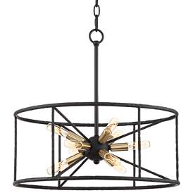 Image3 of Possini Euro La Vista 20 1/4" Wide Black 9-Light Pendant