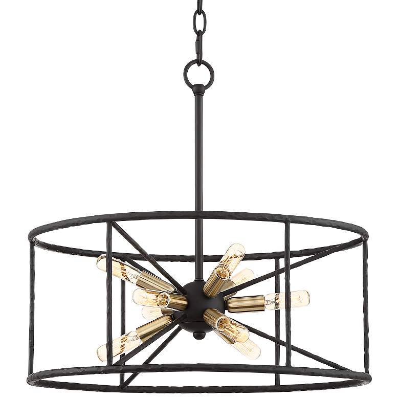 Image 2 Possini Euro La Vista 20 1/4 inch Wide Black 9-Light Pendant