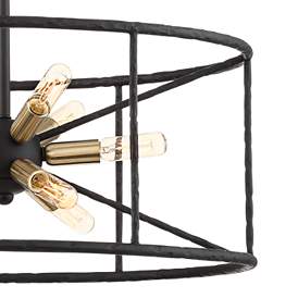 Image4 of Possini Euro La Vista 20 1/4" Wide Black 9-Light Pendant more views