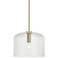 Possini Euro Lallie 18" Wide Warm Brass Ribbed Glass Pendant Light