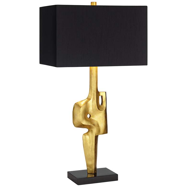 Image 2 Possini Euro Lancia 31" Gold Finish Modern Sculpture Table Lamp
