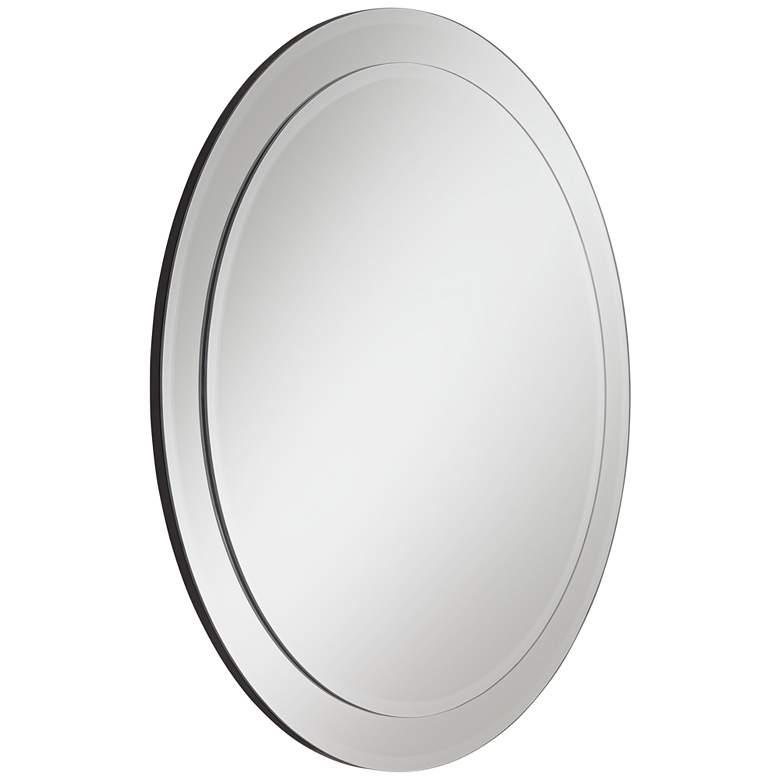 Image 4 Possini Euro Lanesborough 33 inch Round Stacked Wall Mirror more views