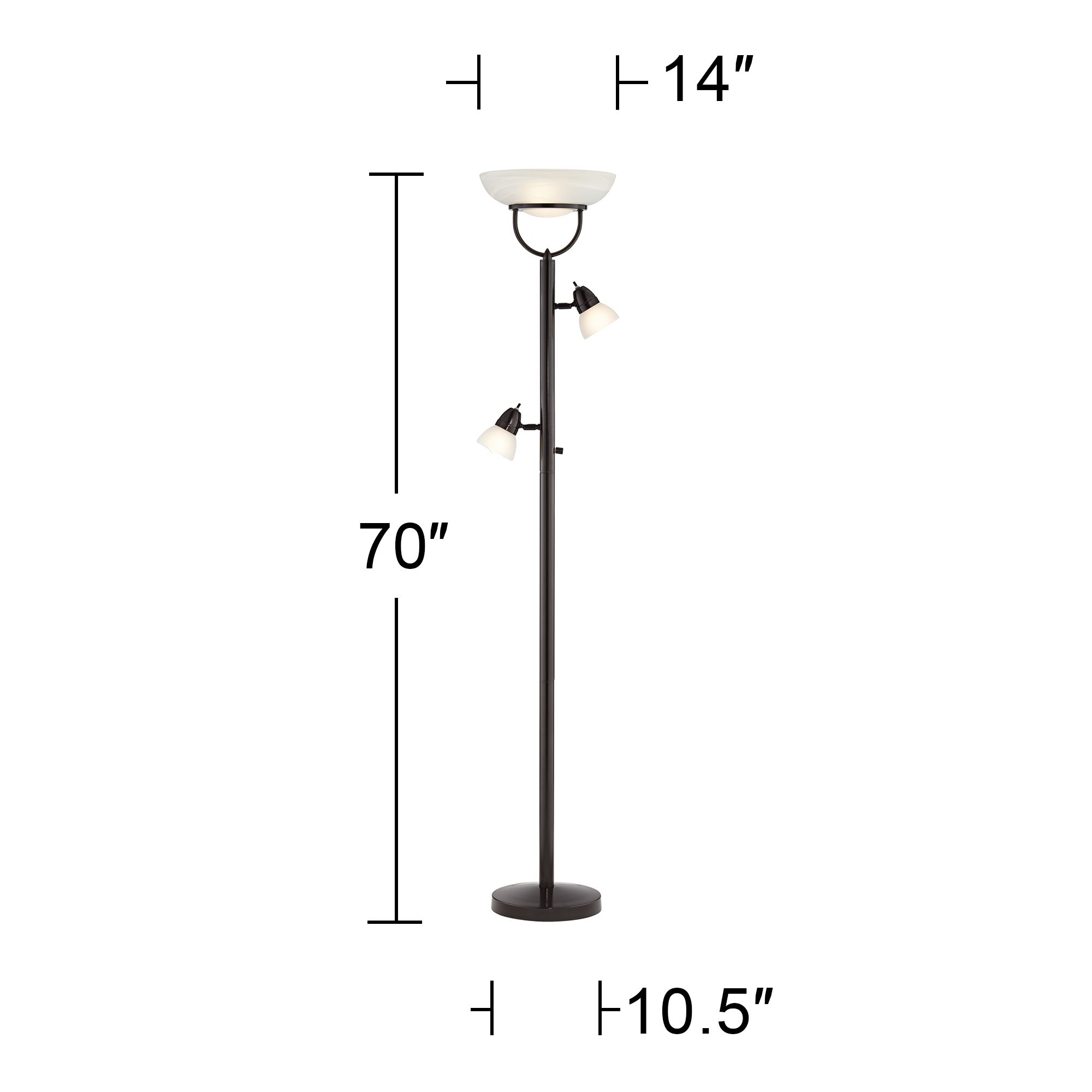 Possini Euro Lang 70" High 3-in-1 Bronze Torchiere Floor Lamp