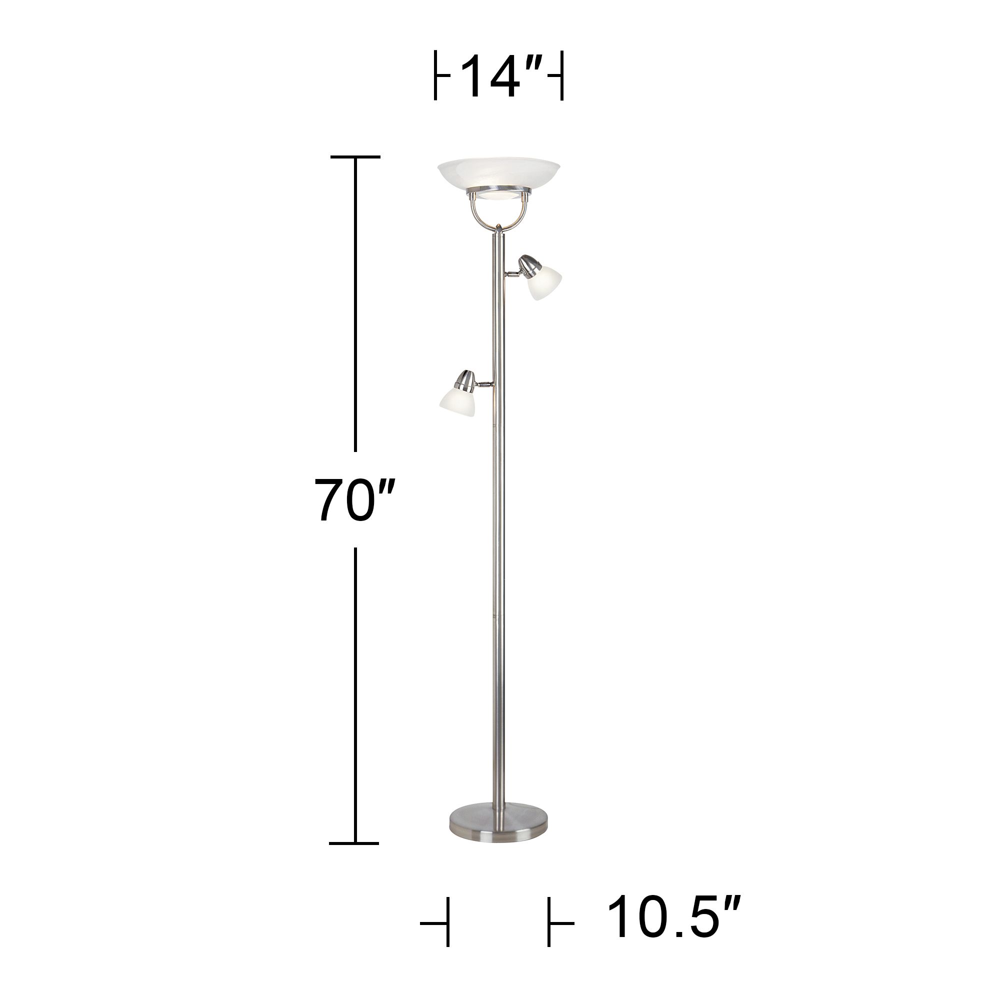 Image 4 Possini Euro Lang 70" High 3-in-1 Brushed Nickel Torchiere Floor Lamp more views