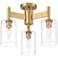 Possini Euro Lantico 17" Wide 3-Light Glass and Gold Ceiling Light