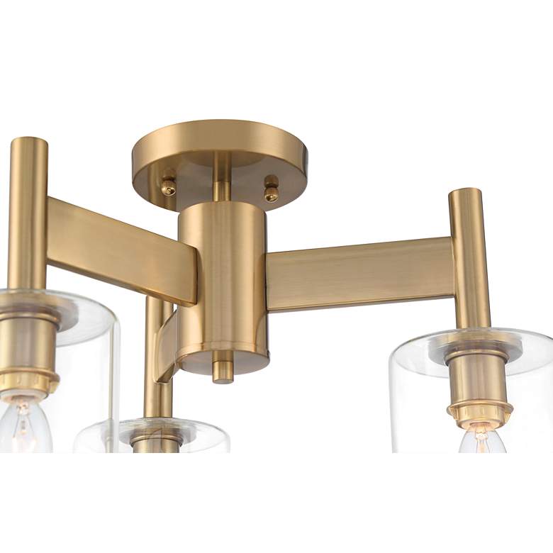 Image 3 Possini Euro Lantico 17 inch Wide 3-Light Glass and Gold Ceiling Light more views