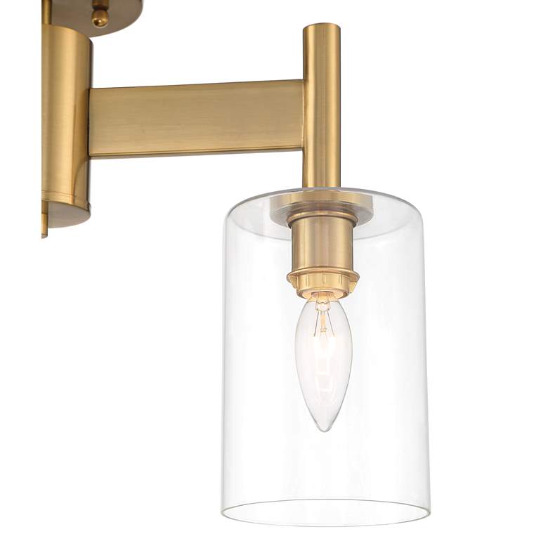 Image 4 Possini Euro Lantico 17 inch Wide 3-Light Glass and Gold Ceiling Light more views