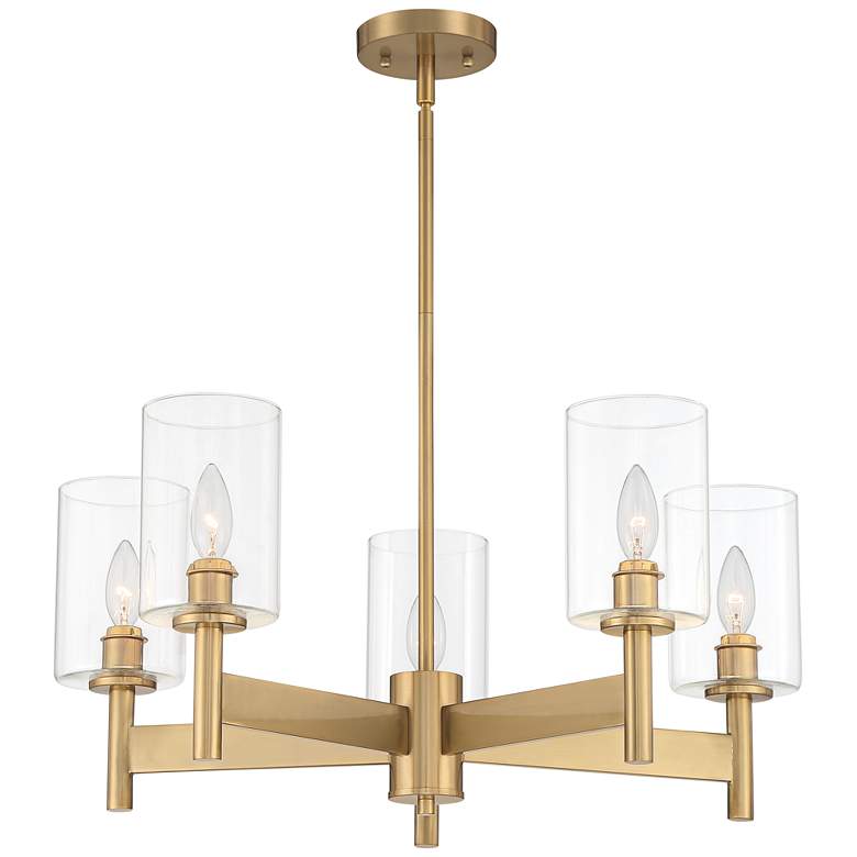 Image 3 Possini Euro Lantico 24 1/2 inch Wide 5-Light Glass and Gold Chandelier