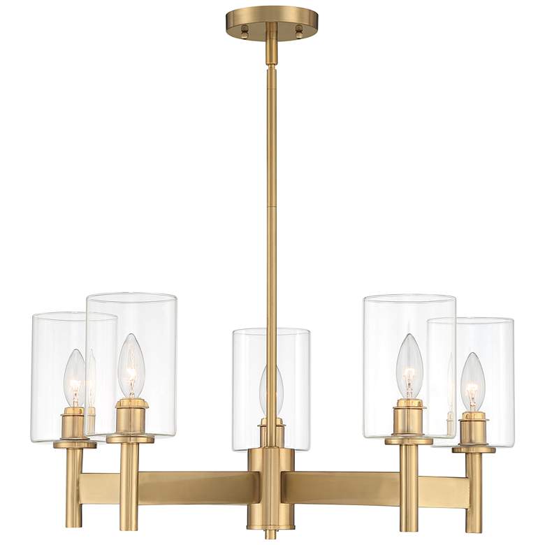 Image 5 Possini Euro Lantico 24 1/2" Wide 5-Light Glass and Gold Chandelier more views