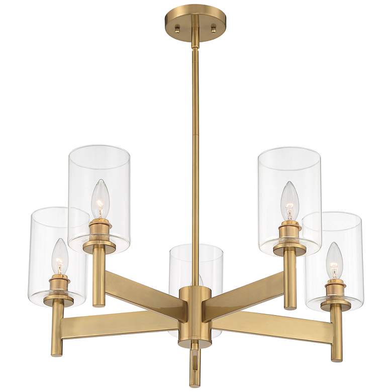 Image 6 Possini Euro Lantico 24 1/2" Wide 5-Light Glass and Gold Chandelier more views