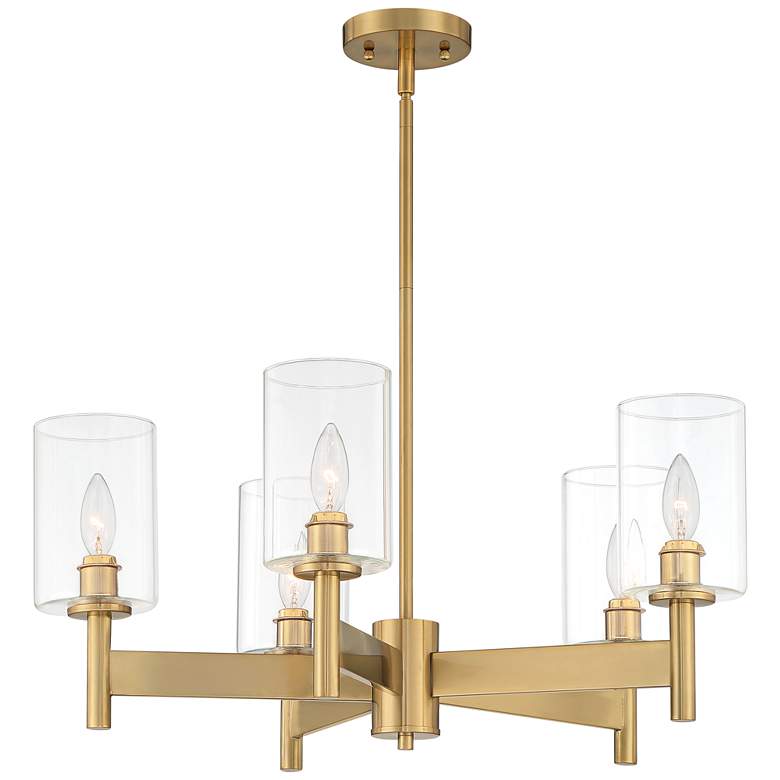 Image 7 Possini Euro Lantico 24 1/2" Wide 5-Light Glass and Gold Chandelier more views