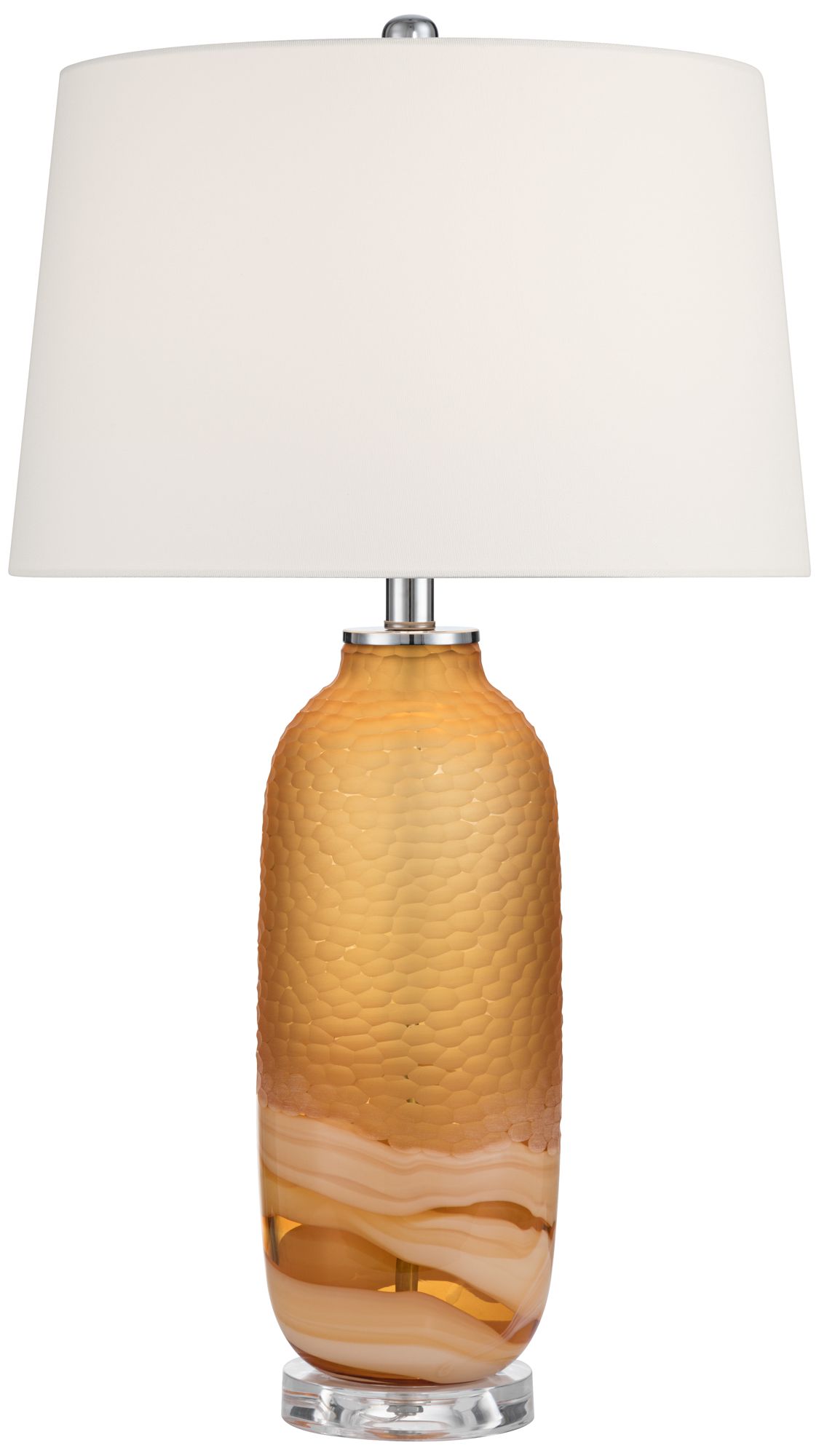 Watch A Video About the Possini Euro Lapis Tian Orange Art Glass Table Lamp