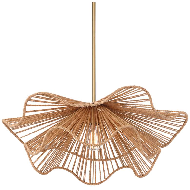 Image 2 Possini Euro Largo 29 3/4" Wide Gold and Natural Rope Modern Pendant