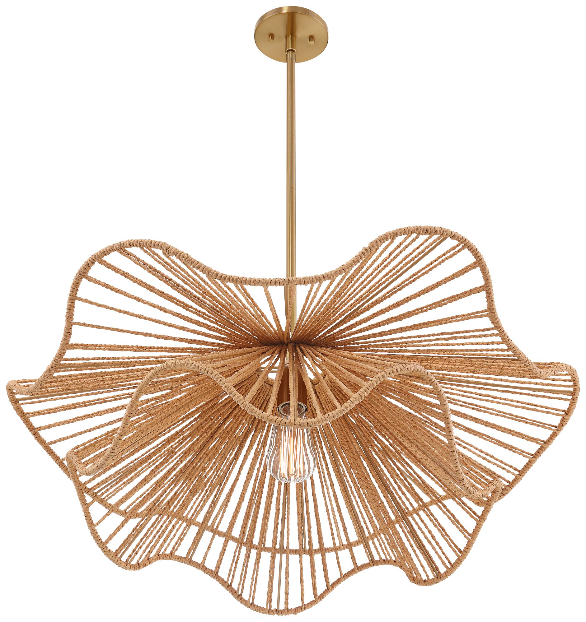 Watch A Video About the Possini Euro Largo Gold and Natural Rope Modern Pendant