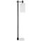 Possini Euro Largo 64" Modern Matte Black and White Marble Floor Lamp