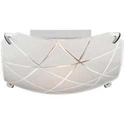 Possini Euro Lattice 13 3/4&quot; Chrome and Frosted Glass Ceiling Light