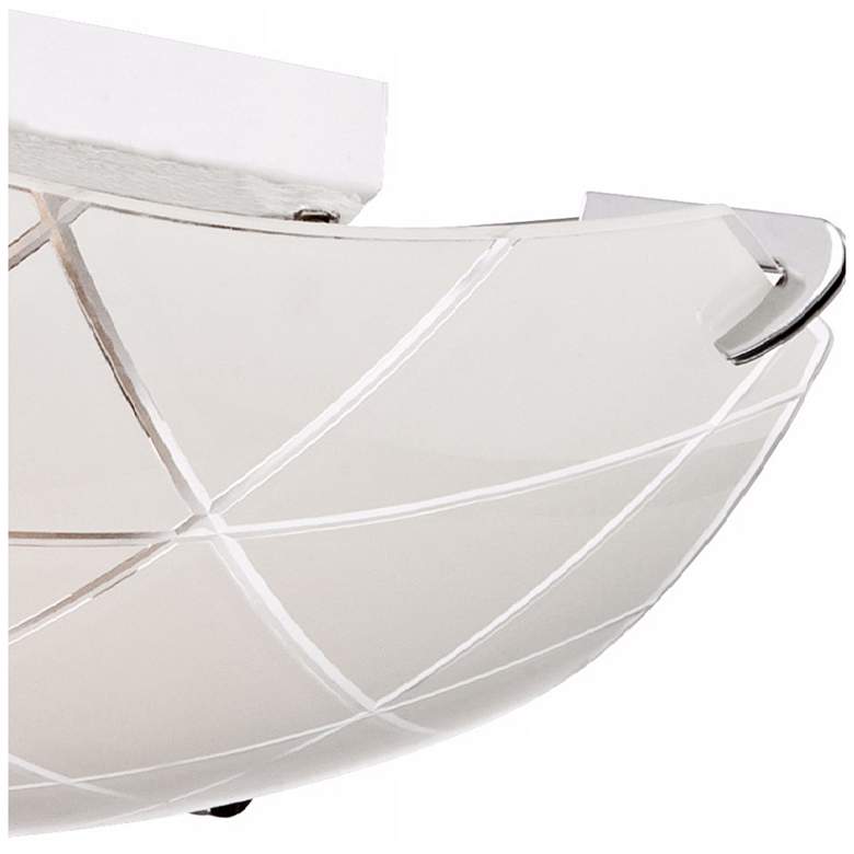 Image 3 Possini Euro Lattice 13 3/4" Chrome and Frosted Glass Ceiling Light more views
