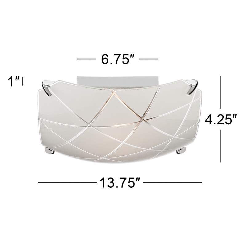 Image 5 Possini Euro Lattice 13 3/4" Chrome and Frosted Glass Ceiling Light more views