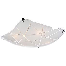 Image3 of Possini Euro Lattice 16 1/2" Chrome and Frosted Glass Ceiling Light