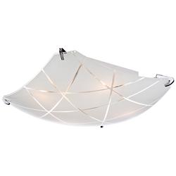 Possini Euro Lattice 16 1/2&quot; Chrome and Frosted Glass Ceiling Light