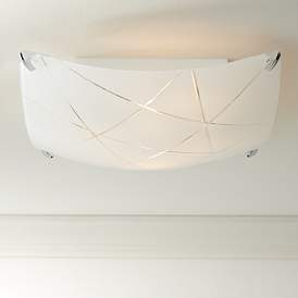Image2 of Possini Euro Lattice 16 1/2" Chrome and Frosted Glass Ceiling Light