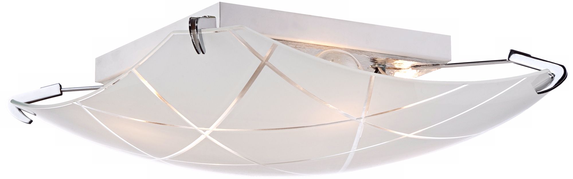 Image 4 Possini Euro Lattice 16 1/2" Chrome and Frosted Glass Ceiling Light more views